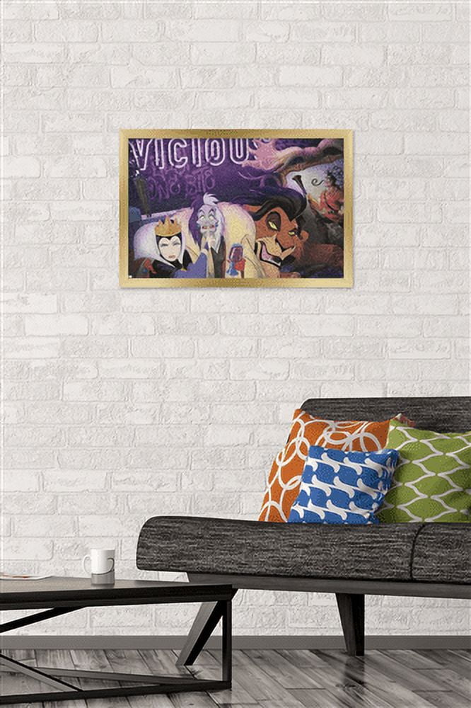 Disney Villains - Vicious Wall Poster, 14.725" x 22.375", Framed