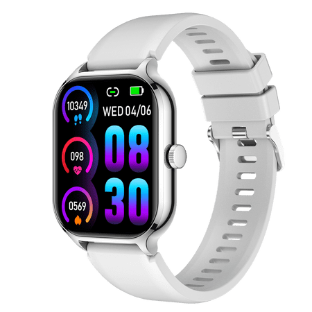Smart watch, full touch screen, alloy body, silicone strap, USB charging, 240p TFT display, 100 sports modes, 230mAh lithium polymer battery