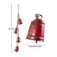 thumbnail image 3 of DecMode Tibetan Inspired Cascading Red Metal Cylindrical Decorative Cow Bells with 4 Bells on Jute Hanging Rope, 3 of 14