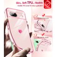 thumbnail image 4 of LeYi for Google Pixel 8A Case: with Tempered Glass Screen Protector [2 Pcs]+ Full Camera Lens Protection, Love Heart Plating Women Cute Luxury Soft TPU Shockproof Case for Google Pixel 8 A, Pink, 4 of 6