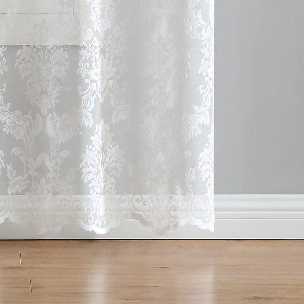 Warm Home Designs 54" W x 63" L Ivory Lace Curtains. FI Ivory 63