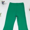 thumbnail image 5 of WQNVRNR Girls Flared Pants Slimming Casual Elastic High Waist Ruffle Hem Kids Long Pants Green 6 Years, 5 of 6
