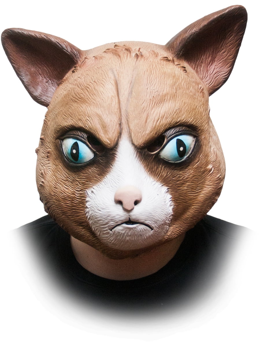 Adults Catitude Grumpy Cat Kitten Head Animal Latex Mask Costume
