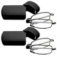 thumbnail image 1 of Gafas de lectura (2 pares), color negro y gris plomo, compactas, plegables, unisex. Incluye estuche., 1 of 6