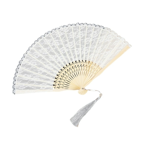 Vintage Handheld Folding Fan With Flower Lace Design Elegant Foldable Hand Fan Performances Dancing Party Accessories