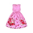 thumbnail image 6 of Girls Dress Rose Flower Double Bow Tie Party Sundress Casual 9-10 Years, 6 of 9