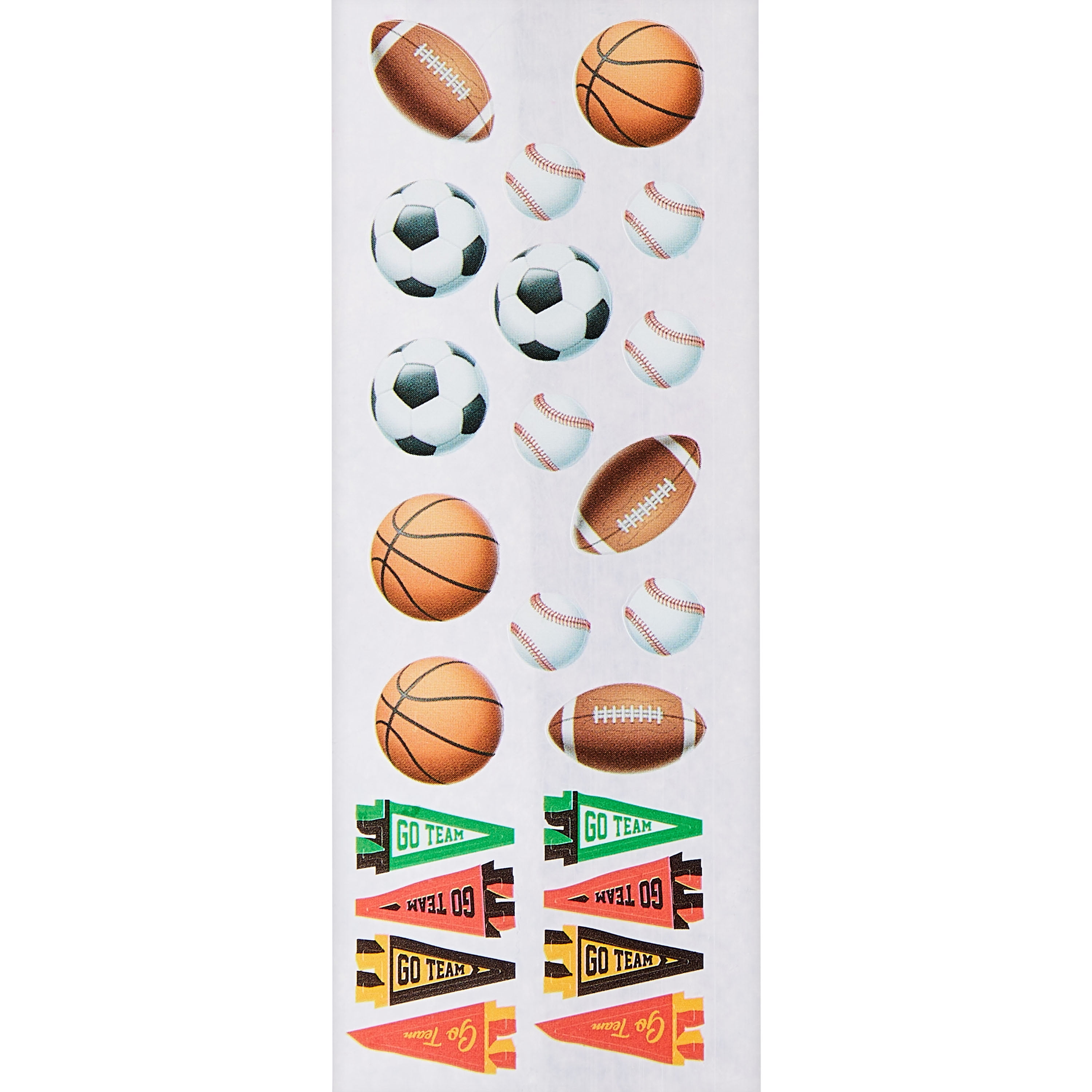 Hello Hobby Multicolor Sports Balls Sticker Strip, 1 Yard, 207 Count
