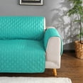 thumbnail image 1 of Waterproof Sofa Cover with Elastic Strap, Quilted Furniture Protector Mint Green Sofa Slipcover for Children Pets for 2 Seaters, 1 of 8