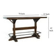 thumbnail image 5 of Flint Pub Bar Table- Black Metal Foot Rail- 78 Inch- Dark Brown Wood, 5 of 13