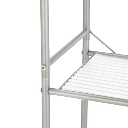 MAINSTAYS OVER-THE-TOILET 3-SHELF STEEL STORAGE UNIT WITH LINERS SATIN NICKEL