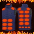 thumbnail image 2 of TFEOQRY Men and Women Winter Heating Vest Zipper Four Control of 21 Areas Heating Cotton Jacket Heated Usb Charging Version Blue, 2 of 9