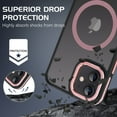 thumbnail image 6 of VENINGO Magnetic Phone Case for iPhone 12 & iPhone 12 pro , Compatible with Mag-safe, Translucent Matte Shockproof Scratch Resistant and Fingerprint Resistant Phone Case，Pink, 6 of 8