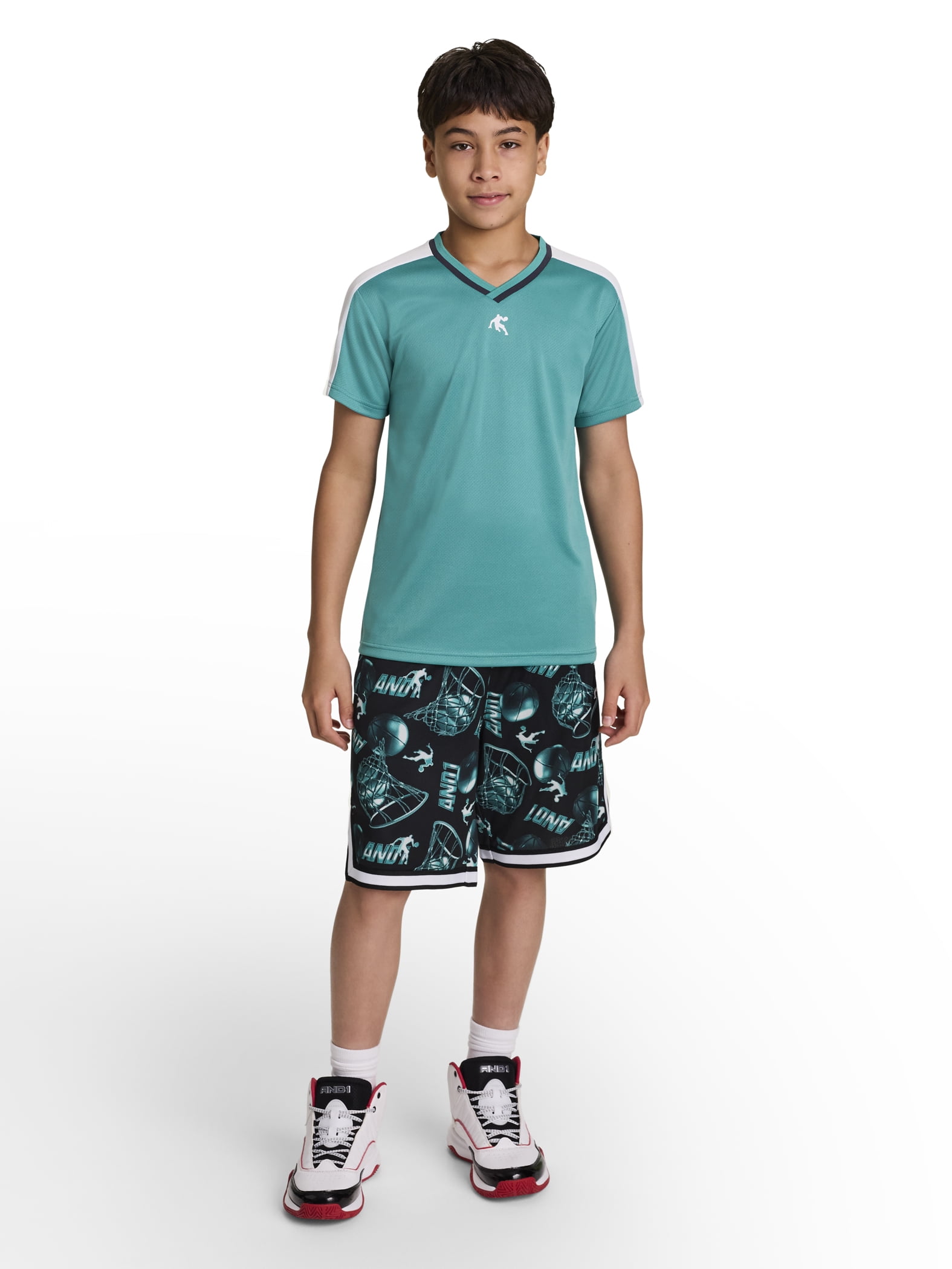 AND1 Boy's Athletic Motion Performance Short Sleeve T-Shirt, Sizes 4-18