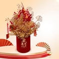 thumbnail image 2 of Buenos deseos, maceta con caracteres chinos, arreglos florales para festivales de primavera, Estilo A, 2 of 9