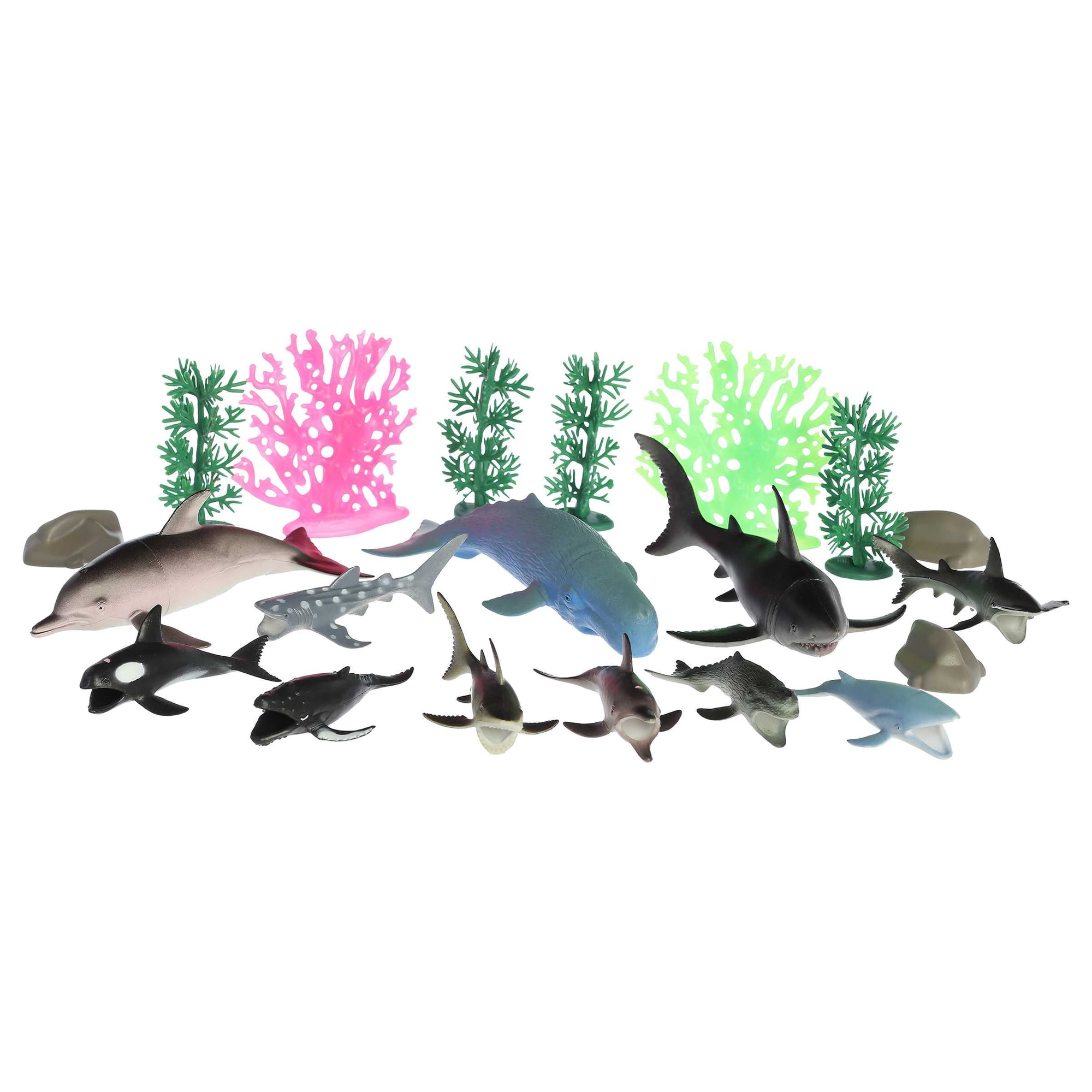 Aurora Toys - Small Multicolor Habitat - Ocean Animals Play Set - Timeless Toy