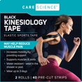 thumbnail image 2 of Care Science Cinta de kinesiología impermeable, tiras precortadas de 40 unidades (2 rollos) Negro | Cinta elástica para deportes y levantamiento de pesas que soporta músculos y articulaciones. Resiste, 2 of 7