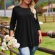 thumbnail image 4 of Plus Tamaño Suelto Ajuste Camisetas para las Mujeres Impresas 3/4 Manga Cuello Redondo Blusa Casual Verano, Más Tamaño de la Túnica de Manga Larga para las Mujeres, 4 of 6