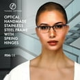 thumbnail image 2 of Tango Optics Cateye Metal Eyeglasses Frame Luxe RX Stainless Steel Jocelyn Burnell Blue For Prescription Lens -, 2 of 7