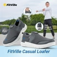 thumbnail image 2 of FitVille Mens Wide Slip on Walking Shoes Lightweight Breathable Casual Loafers for Standing All Day, 2 of 6