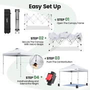 GVDV 10x10 Pop up Commercial Canopy Tent, Waterproof & Portable Outdoor Shade with Air Vent, Wheeled Bag, White