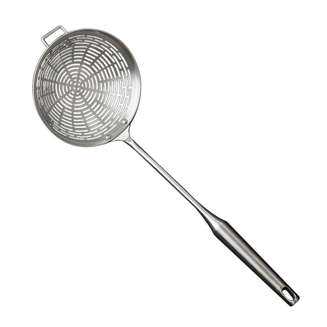 Colador de araña, colador de fideos, cuchara, colador de cocina de mango largo, cucharón de cocina Diámetro 14cm
