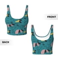 thumbnail image 5 of Fotbe Dachshund Dog Pattern Womens' Sports Bra Longline Wirefree Padded with Medium Support Sports Moisture-Wicking Workou Vest,Tank Top-, 5 of 9