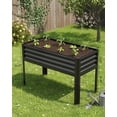 thumbnail image 3 of Sunvasagoo 48x24x32" Galvanized Steel Raised Garden Bed with Legs, 400lb Capacity Elevated Planter Box for Patio, Balcony, Brown, 3 of 7
