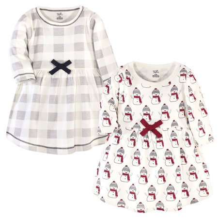 UPC: 0660168672558 | Touched by Nature Baby and Toddler Girl Organic Cotton Long-Sleeve Dresses 2pk  Snowman  4 Toddler