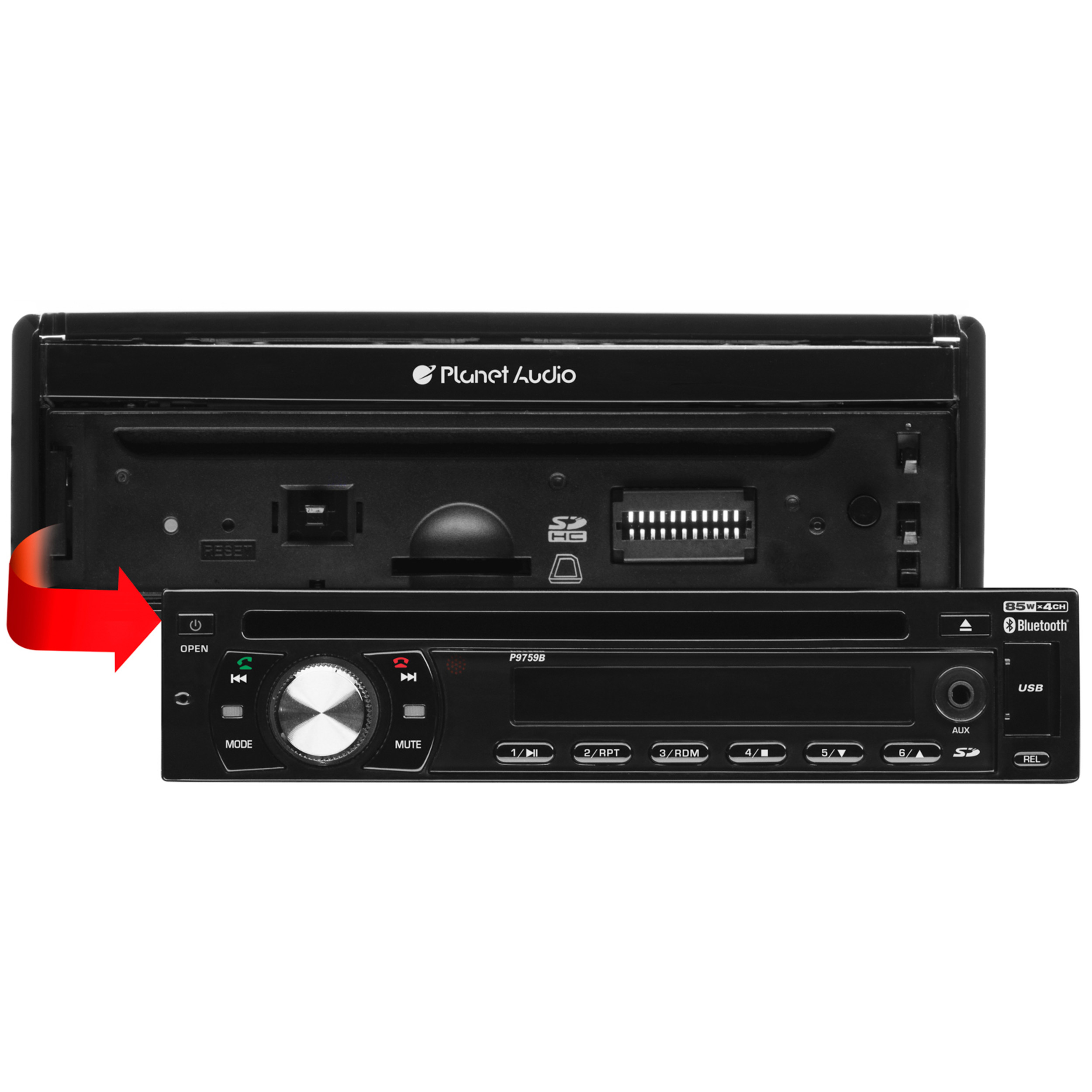 Planet Audio P9759B 7” Touchscreen Car DVD Player, Bluetooth, DVD USB SD  AM/FM