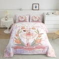 thumbnail image 2 of jejeloiu Ballet Girl Queen Comforter Set,Cute Bowtie Bowknot Bedding Sets,Pink Tulip Flower Bedding Comforter Set For Child,Ultra Soft Home Decor Reversible,3pcs, 2 of 8