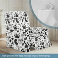 thumbnail image 4 of Renewold Paw Cow Print Recliner Chair Cover Machine Washable Dog Cat Puppy Footprint Recliner Sofa Slipcover 4 Pcs Universal Reclining Couch Cover with Pocket for 1 Cushion Reclining Sofa, 4 of 8