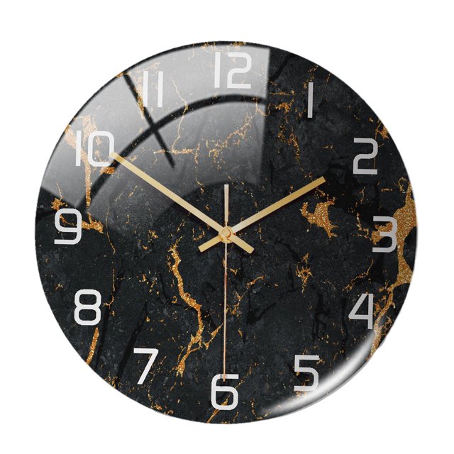 Reloj de Pared de Estilo Nórdico Textura de Mármol Batería Redonda