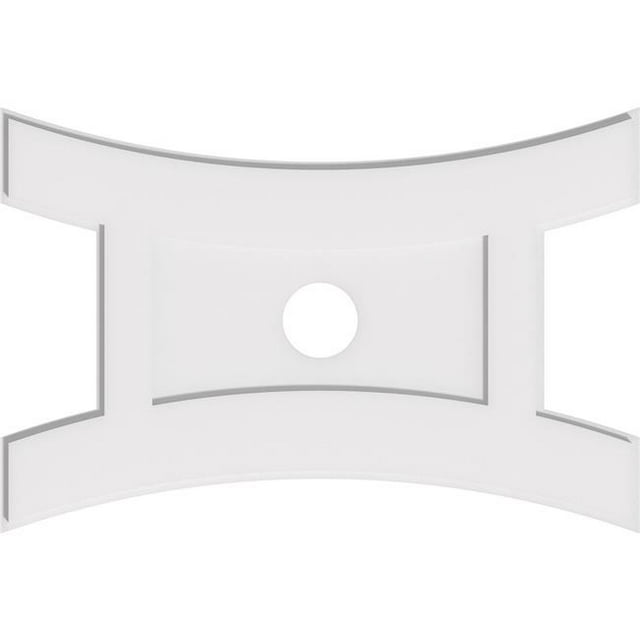 Ekena Millwork CMP34X22HN-04000 4 in. ID x 7,25 in. Rectangle Havre Architectural Grade Médaillon de Plafond Contemporain PVC