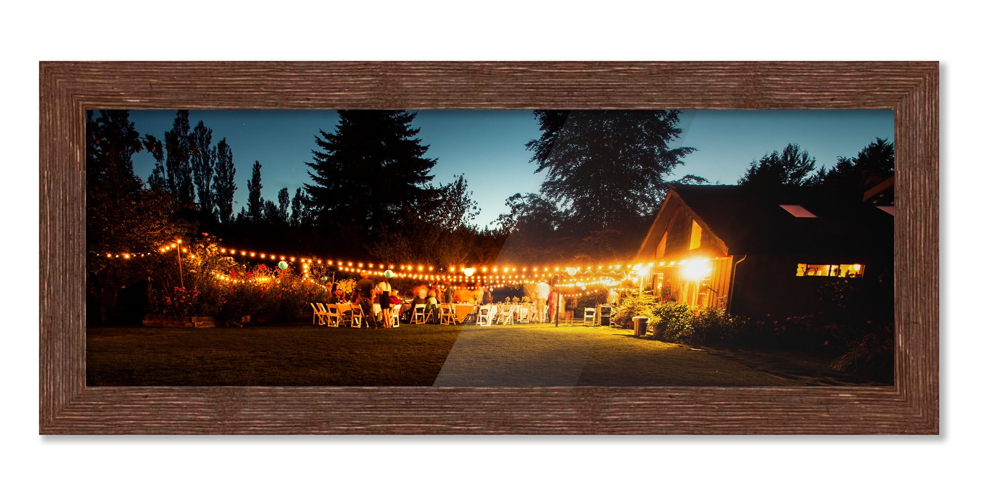 18x48 Frame Brown Barnwood Picture Frame - Modern Photo Frame Includes UV Acrylic Shatter Guard