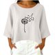 thumbnail image 5 of Neewe Womens Cotton Linen Tops Half Sleeve T Shirts Dressy Casual Round Neck Summer Clothes Outfits Blouses Loose Fit, 5 of 6