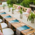 thumbnail image 3 of Turquoise Brown Cloth Napkins, Farmhouse Retro Wooden Grain Striped Washable and Reusable Dinner Napkins Set of 4, Table Napkin for Kitchen Party Birthday Wedding Hotel Housewarming 20"x20", 3 of 8