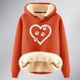 thumbnail image 3 of Women's Hoodies Sweatshirts Cozy Thickened Long Sleeve Hooded Pullover with Cute Dog Cat Heart Pattern for Everyday Comfort Orange XXL, 3 of 3