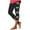 Black, variant on Women's Paw Print Capri Leggings Slim Fit Cropped Yoga Pants for Workout and Casual Wear