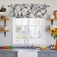 thumbnail image 4 of Black Grey Spring Floral Valances for Windows, Summer Botanical Watercolor Rustic Light Filtering Kitchen Curtains, Rod Pocket Window Valance Curtains for Living Room Bedroom, 42" W x 12" L, 2 Panels, 4 of 9