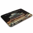 thumbnail image 3 of Book And Tea Print Bathroom Rugs, Soft Microfiber, Retro Style Bath Decor Rugs, 16"x24" Coral Velvet Bathtub Mats,Non Slip Mat for Shower, 3 of 8