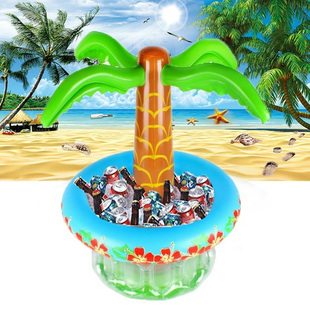 Enfriador de cerveza inflable, palmera inflable para fiestas en la piscina en la playa, suministros para fiestas Luau, decoraciones para fiestas de verano