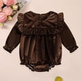 thumbnail image 5 of Staki Baby Girl Bubble Shirt Romper Outfit Long Sleeve Fall Bodysuit Top Newborn Oversized Crewneck Jumpsuit 0-18M,3-6 Months, 5 of 6