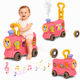 thumbnail image 2 of JoyStone 3-in-1 Musical Baby Walker and Activity Center for Toddlers, Ride-On Train with Sensory Play Panel, Early Learning Push Toy Gift for Infants, Pink, 2 of 13