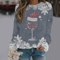 thumbnail image 2 of HNMKIU Chandail Décontracté de Noël pour Femmes à Col Rond et Manches Longues avec Imprimé en Velours Double Face z9101-Gris Foncé, TG, 2 of 4