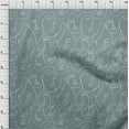 thumbnail image 4 of oneOone Georgette Viscose Dusty Blue Fabric Line Drawing Face Sewing Fabric By The Yard Printed Diy Clothing Sewing Supplies 42 Inch Wide, 4 of 4