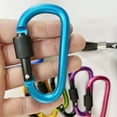 thumbnail image 6 of 10 Pack Aluminum D Ring Key Rings Hiking Clips Locking Carabiner for Hiking Camping Fishing Hooks and Outdoor Use，Clips with Screw Gate Multicolored, 6 of 6