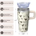 thumbnail image 3 of 20oz Chicken Lover Tumbler with Handle Top Birthday Christmas Gift for Chicken Fans Women Men Insulated Travel Mug Fits Car Cup Holders Durable Build Hot Tea Cold Soda On the Go Office Use, 3 of 6