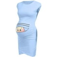 thumbnail image 4 of Femmes Imprimé Enceinte Maternité Accessoires de Maternité Mignon Bébé Moulant Décontracté Mini Robes, 4 of 6