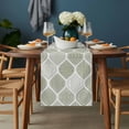 thumbnail image 2 of Sage Green Geometric Table Runner - 60 Inch Long, Kitchen Dining Table Runner Dresser Scarves, Moroccan Chic Abstract Plaid Art Farmhouse Decor for Coffee Tables Wedding Party Banquet, 2 of 8
