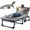 Bande avec Coussinet Gris, variante sur Lilypelle Chaise Longue de Patio, Chaise Pliante Capacité 500 Lb, Chaise de Bronzage Portable et Réglable pour la Maison, le Jardin, la Plage, le Bureau, le Camping, Bain de Soleil